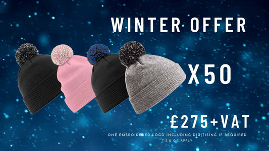 50 Custom Embroidered Beanie hats